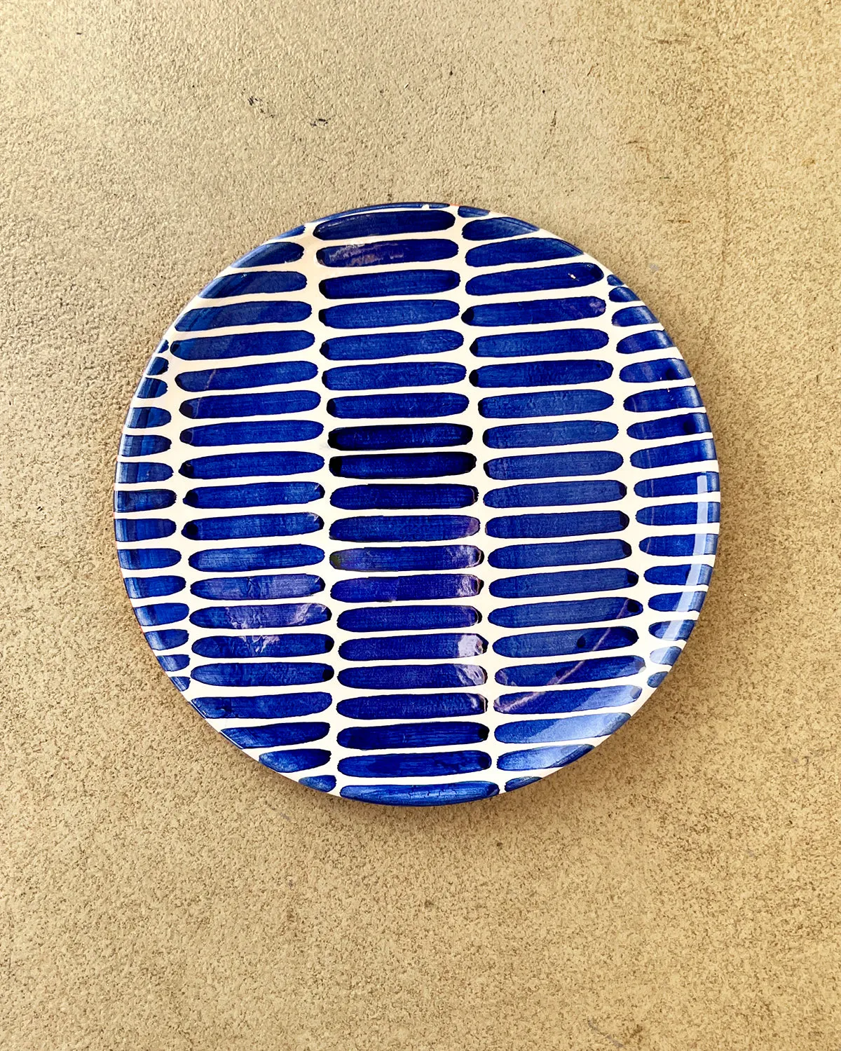 Casa Cubista Dash Pattern Plates in Blue