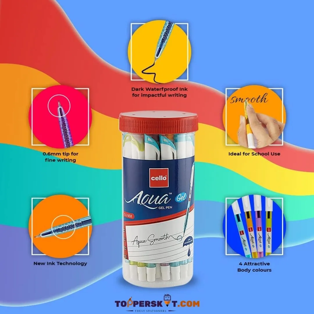 Cello Aqua Gel Pen – Blue ( Pack of 1 )