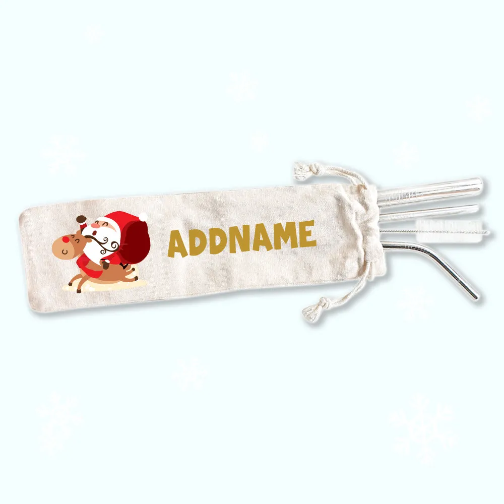 Christmas Gifts Eco-friendly Reusable Straw Set [FREE Custom Add Name]