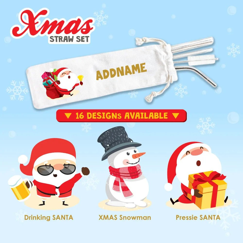 Christmas Gifts Eco-friendly Reusable Straw Set [FREE Custom Add Name]