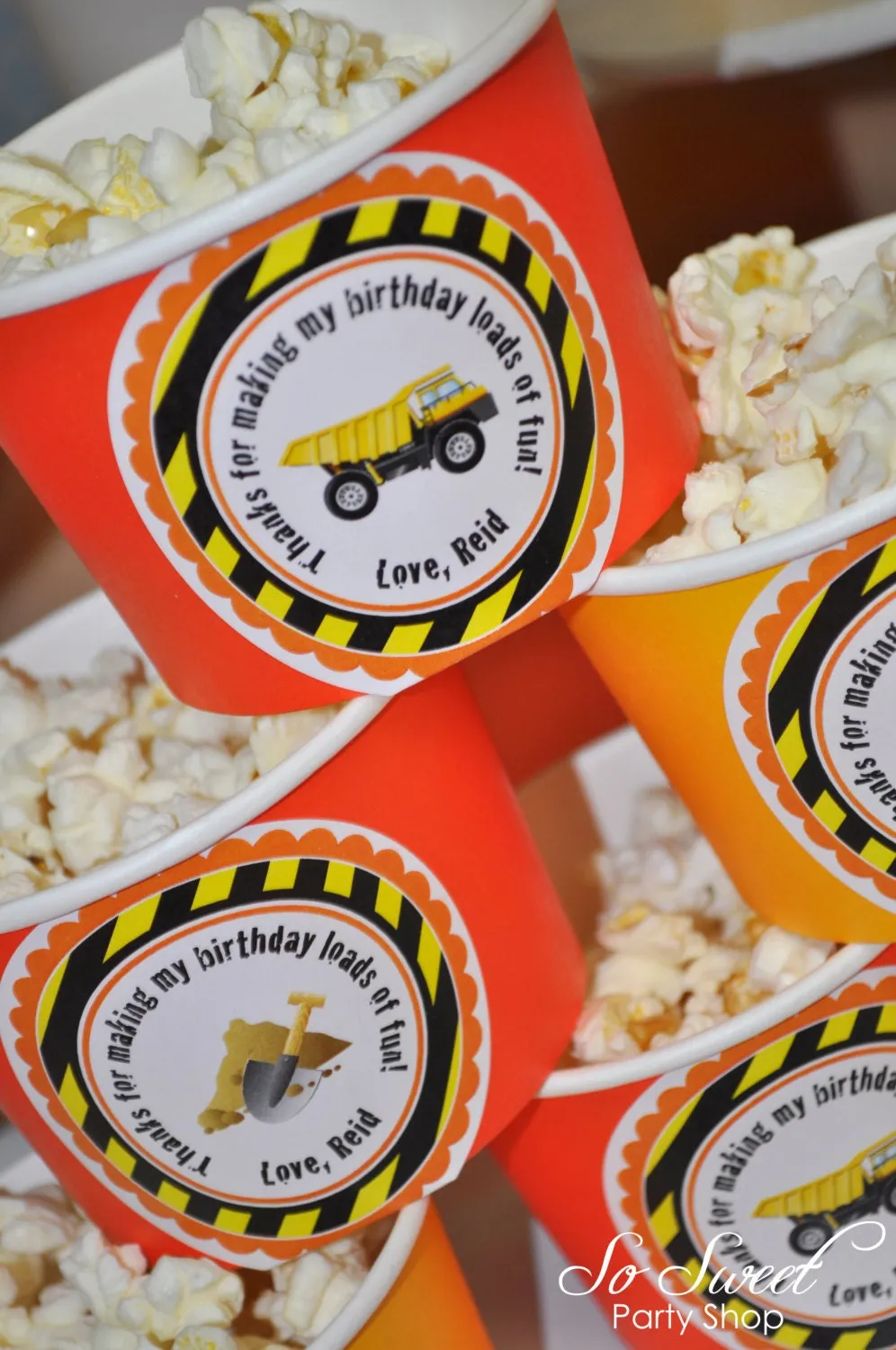 Construction Birthday Stickers, Party Favor Stickers, Boys 1st Birthday, Construction Birthday Decorations, Dump Truck Party - Set of 24