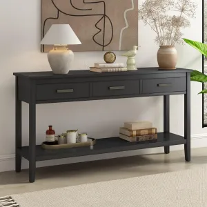 Contemporary Console Table, 3 Drawers, 1 Shelf for Entryway and Hallway