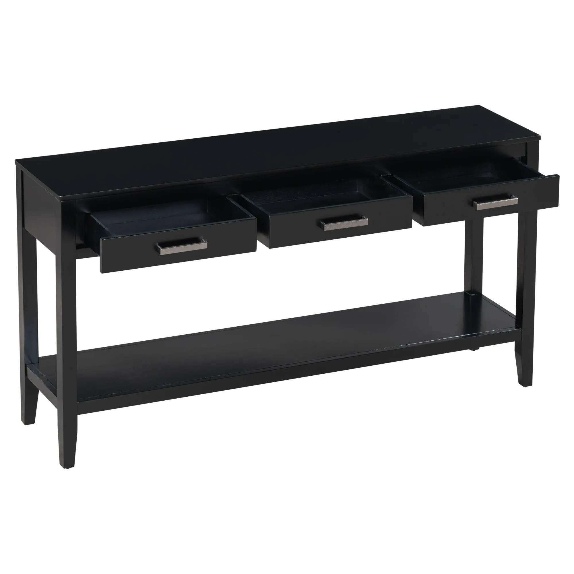 Contemporary Console Table, 3 Drawers, 1 Shelf for Entryway and Hallway
