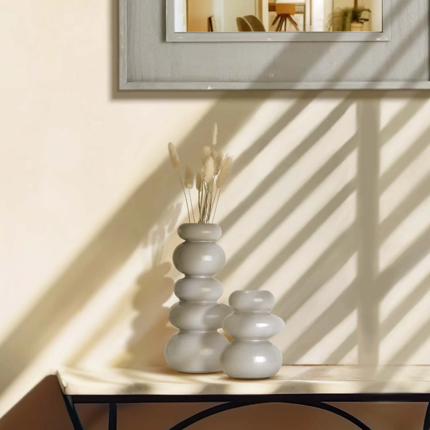 Cool Grey Cairns Glass Vase Set