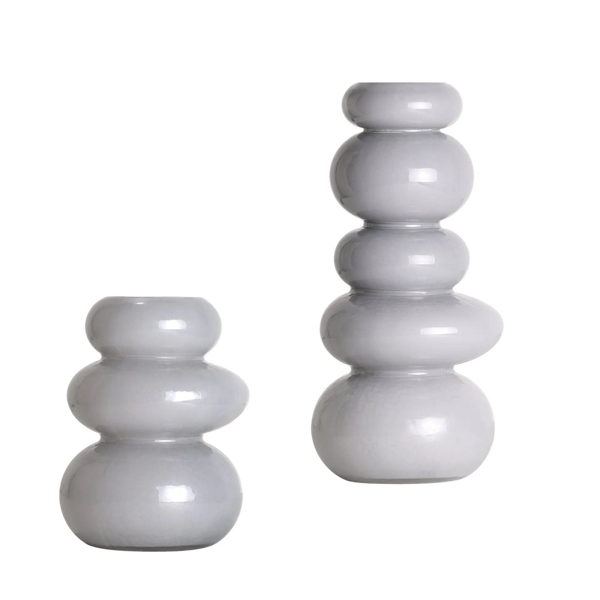 Cool Grey Cairns Glass Vase Set