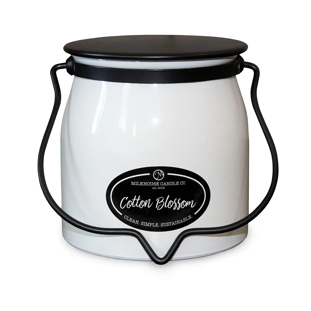 Cotton Blossom 16oz Butter Jar Candle by Milkhouse Candle Co.