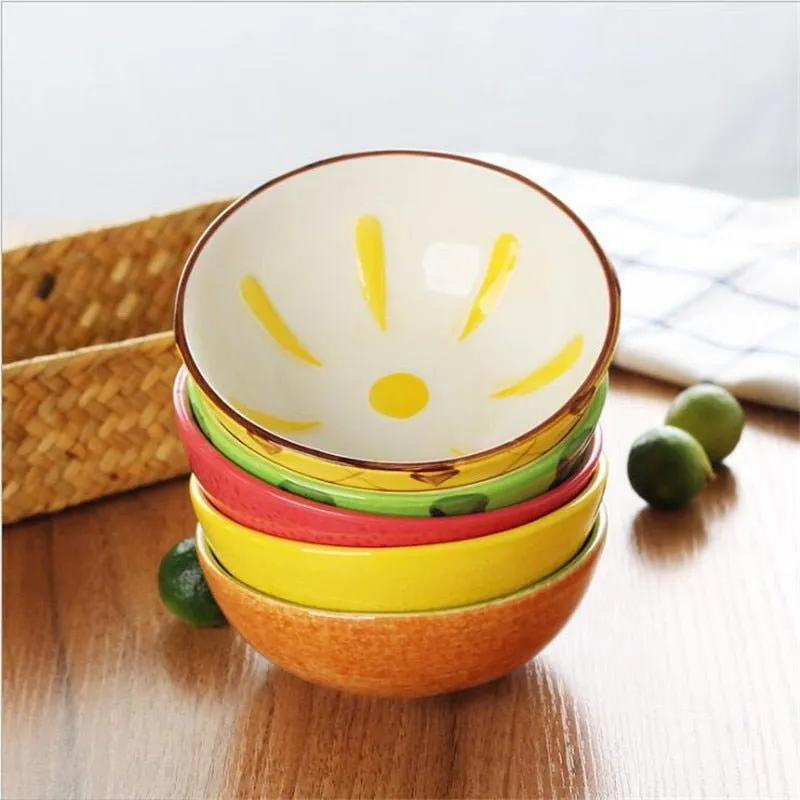 Creative Fruit Bowl Cute Tableware Hand Painted Ceramic Bowl