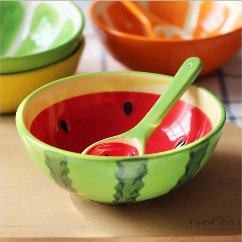 Creative Fruit Bowl Cute Tableware Hand Painted Ceramic Bowl