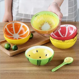 Creative Fruit Bowl Cute Tableware Hand Painted Ceramic Bowl