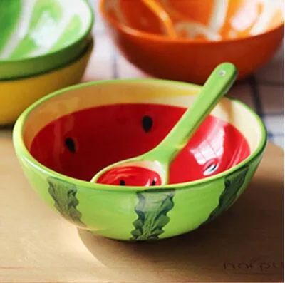Creative Fruit Bowl Cute Tableware Hand Painted Ceramic Bowl