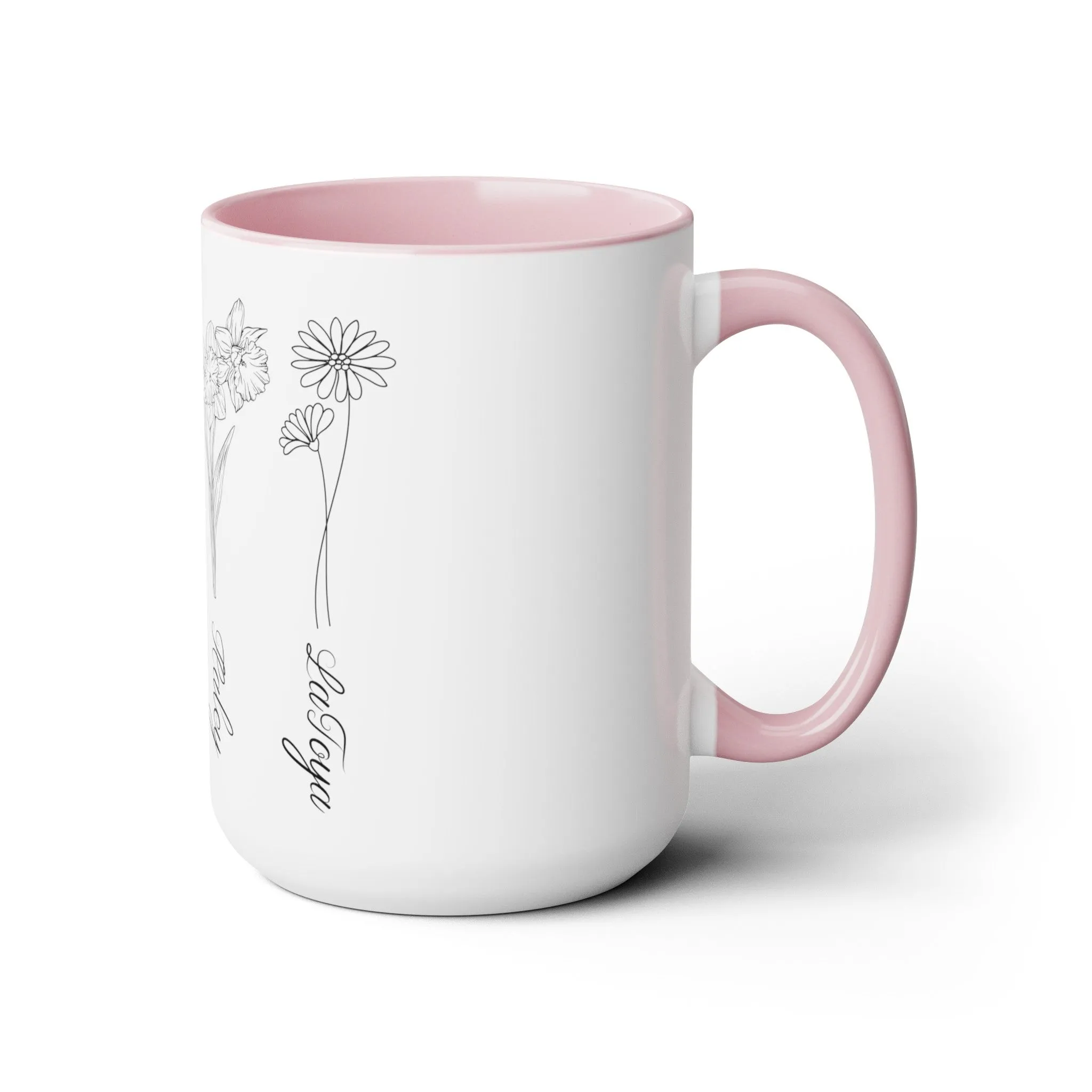 Custom Birth Month Flower mug, Mother's Day Gift, Plant Mom Mug, Custom Mom Mug, Mothers Day Mug, CPlant Lover Gift, Plant mom mug Two-Tone Coffee Mugs, 15oz