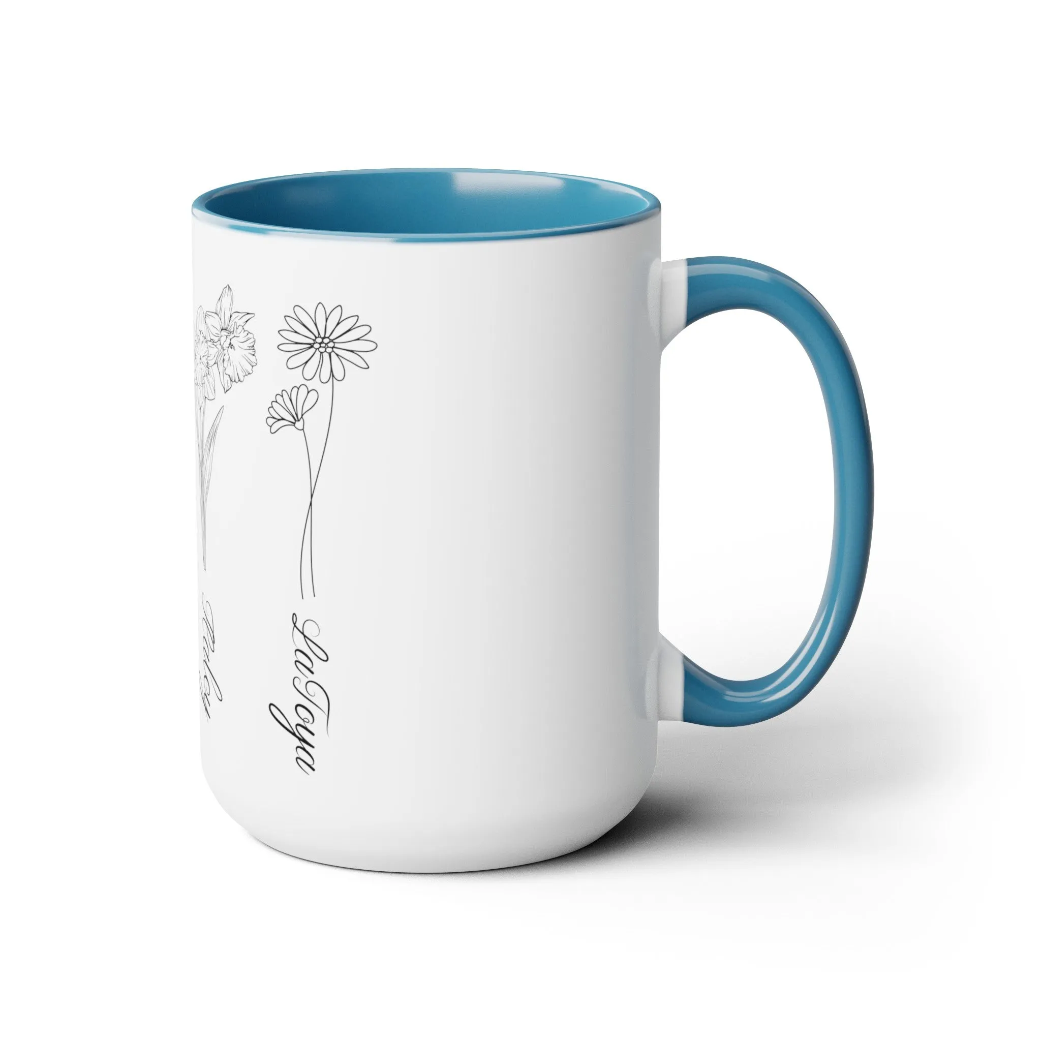 Custom Birth Month Flower mug, Mother's Day Gift, Plant Mom Mug, Custom Mom Mug, Mothers Day Mug, CPlant Lover Gift, Plant mom mug Two-Tone Coffee Mugs, 15oz
