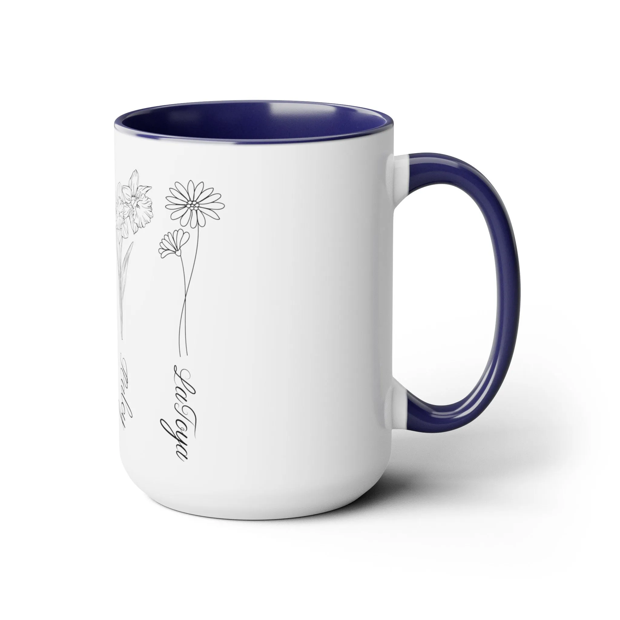 Custom Birth Month Flower mug, Mother's Day Gift, Plant Mom Mug, Custom Mom Mug, Mothers Day Mug, CPlant Lover Gift, Plant mom mug Two-Tone Coffee Mugs, 15oz