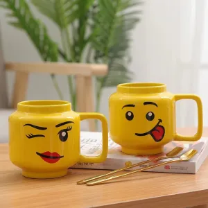 Cute Smiling Face Cartoon Coffee Mugs