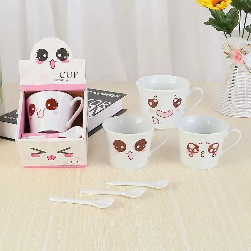 Cute Smiling Face Cartoon Coffee Mugs