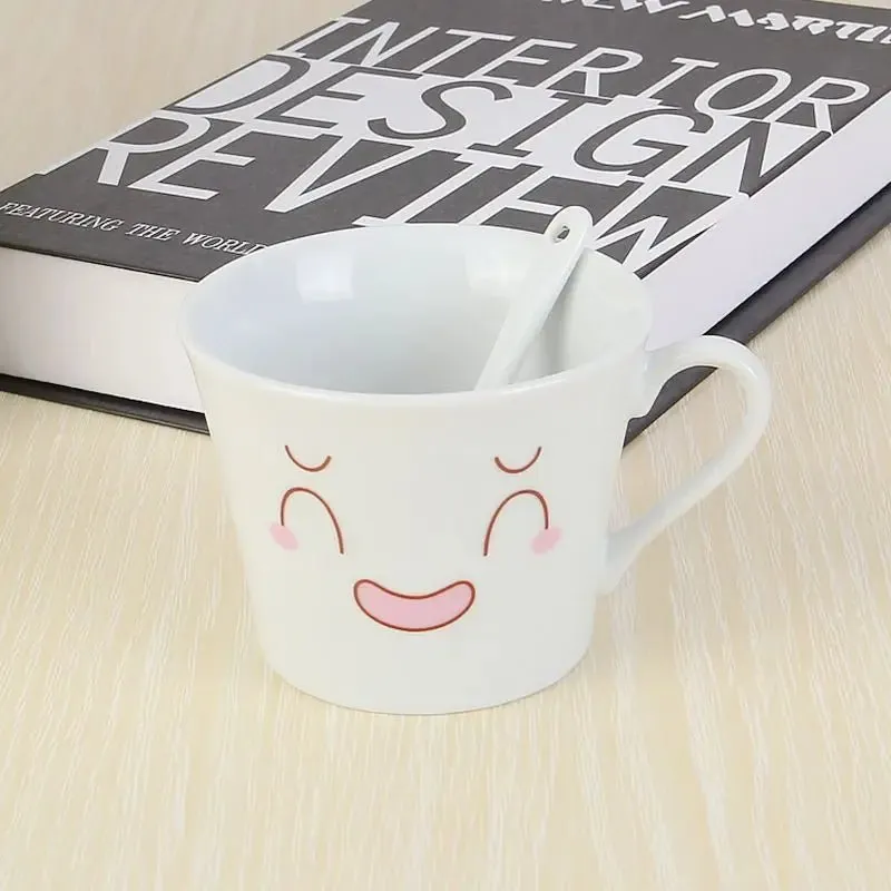 Cute Smiling Face Cartoon Coffee Mugs