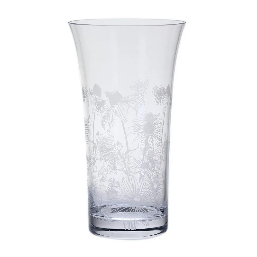 Dartington Crystal 29cm Bloom Bees & Rudbeckia Flared Vase