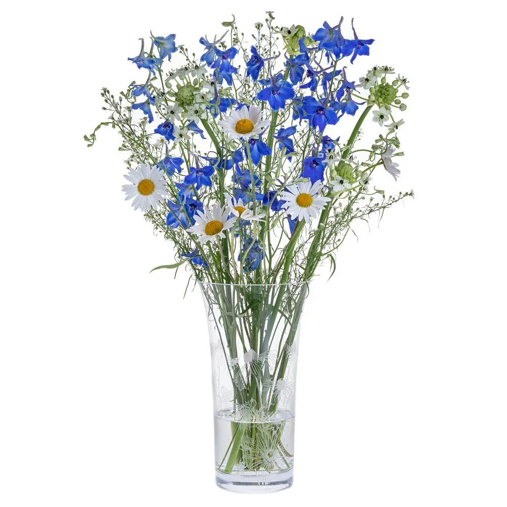 Dartington Crystal 29cm Bloom Bees & Rudbeckia Flared Vase