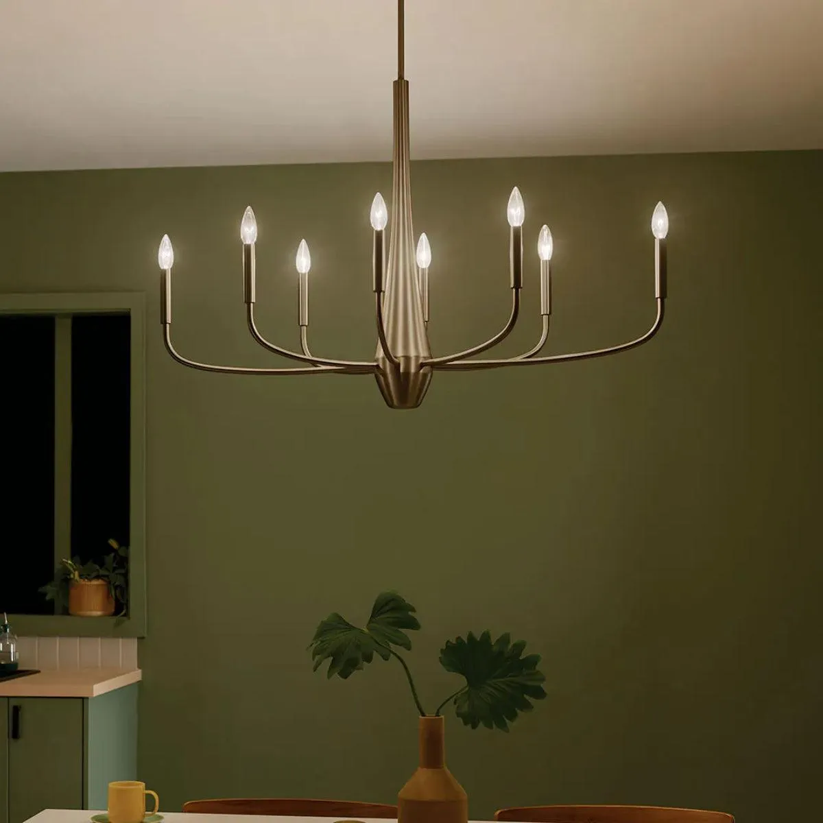 Deela 41" 8-Light Oval Chandelier 1-Tier, Champagne Bronze Finish