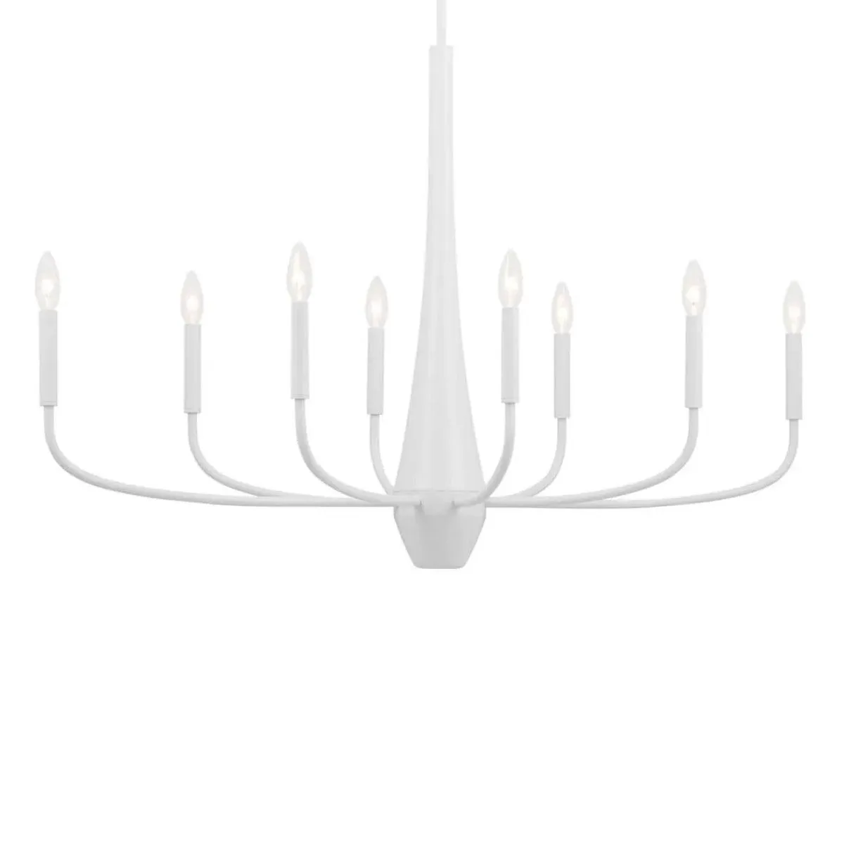 Deela 41" 8-Light Oval Chandelier 1-Tier, White Finish