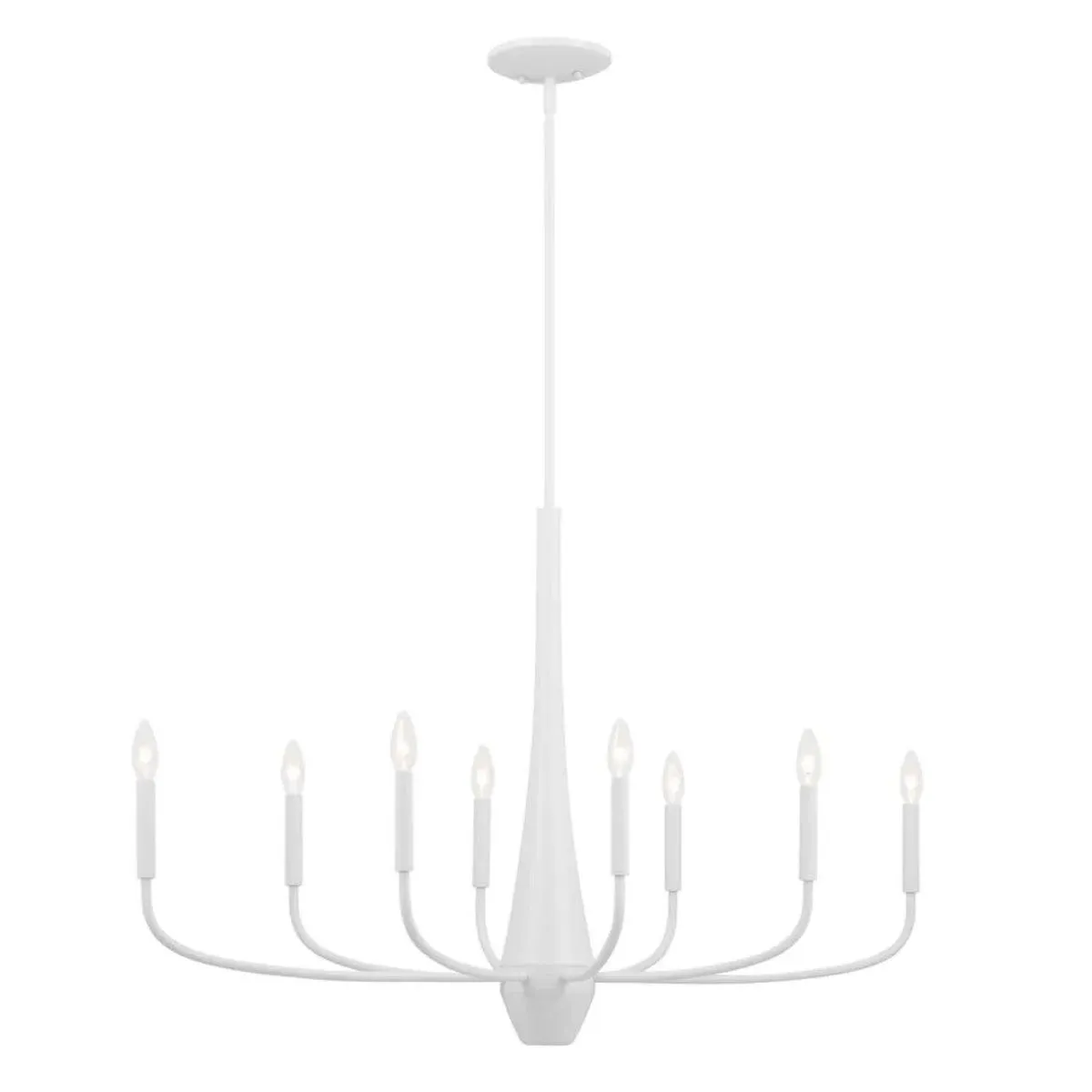 Deela 41" 8-Light Oval Chandelier 1-Tier, White Finish