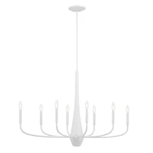 Deela 41" 8-Light Oval Chandelier 1-Tier, White Finish