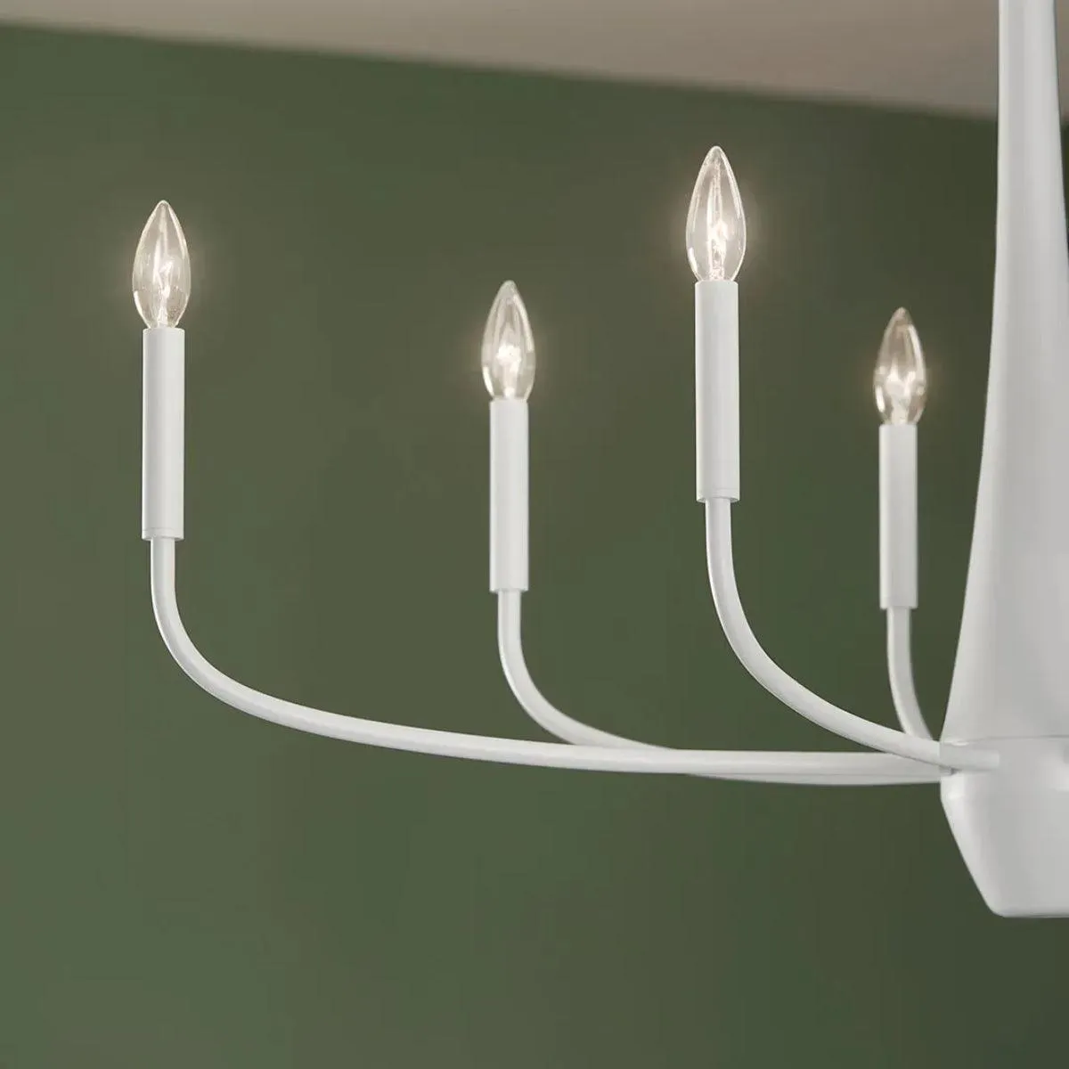 Deela 41" 8-Light Oval Chandelier 1-Tier, White Finish