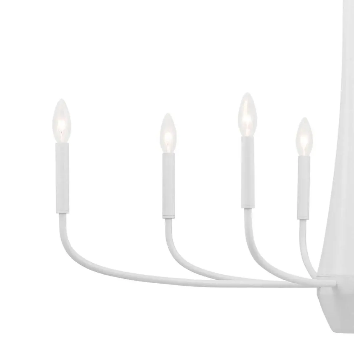 Deela 41" 8-Light Oval Chandelier 1-Tier, White Finish