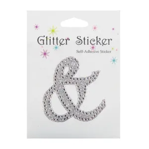 Diamond Glitter Ampersand "&" Sticker, 1-3/4-inch
