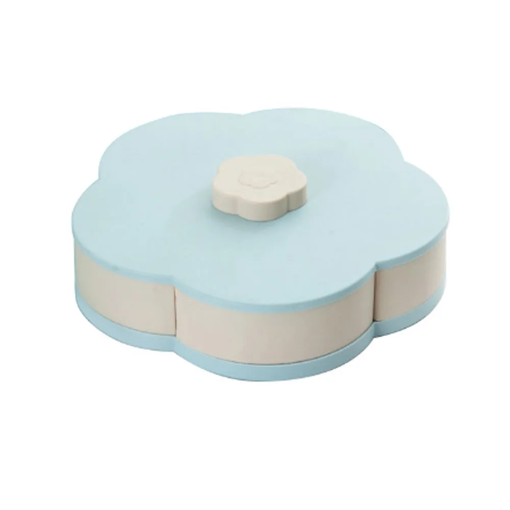 Double-deck Rotary  Storage Box Flower Design Wedding Snack  Box Jewelry Organizer Cosmetic Dry Fruit Storage Bin Box