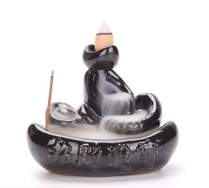 Dragon Falls Ceramic Backflow Incense Stick Burner 4"