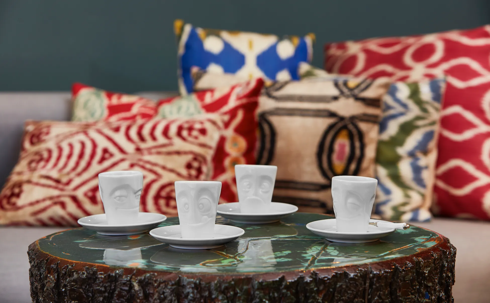 Espresso Cup with Saucer, Impish Face