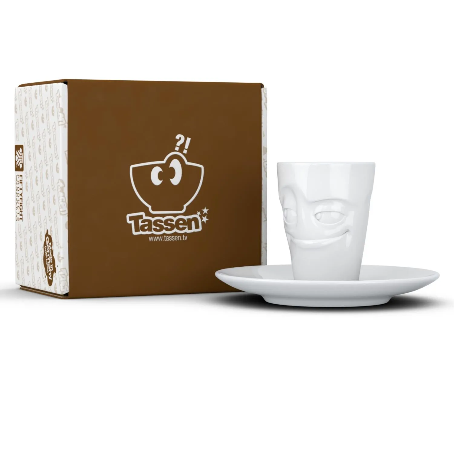 Espresso Cup with Saucer, Impish Face
