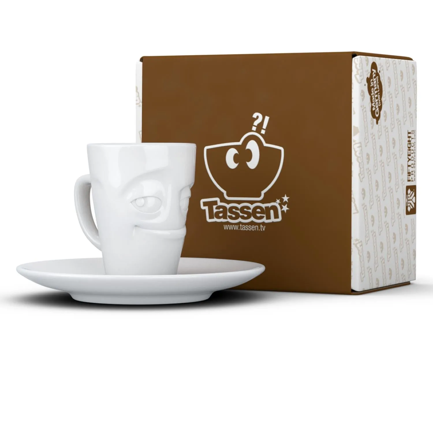 Espresso Cup with Saucer, Impish Face