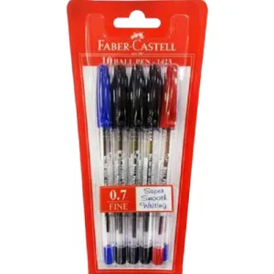 FABER-CASTELL Ball Point Pen 0.7mm Assorted - (Pack of 5)