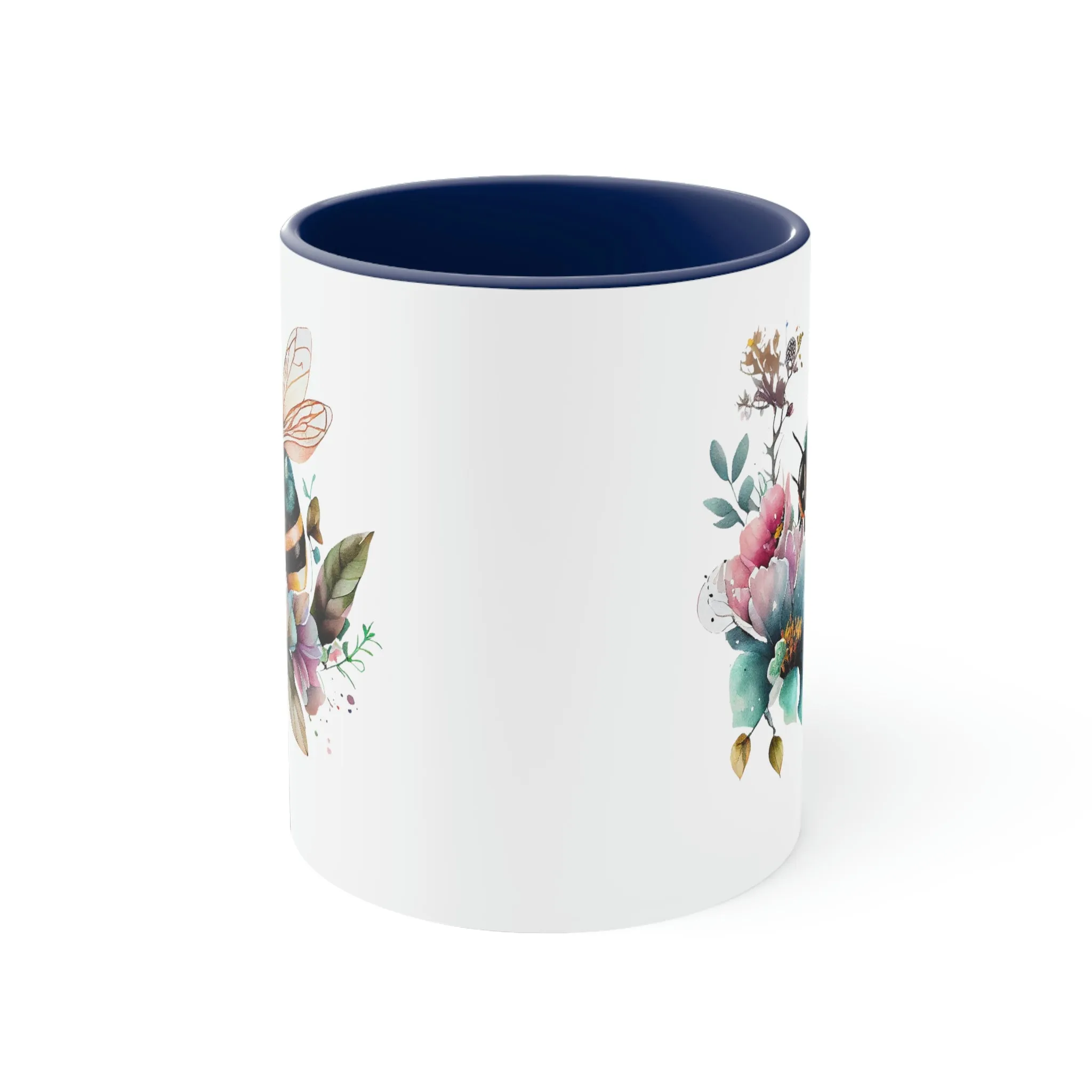 Floral Bee 2 - Accent Coffee Mug 11oz