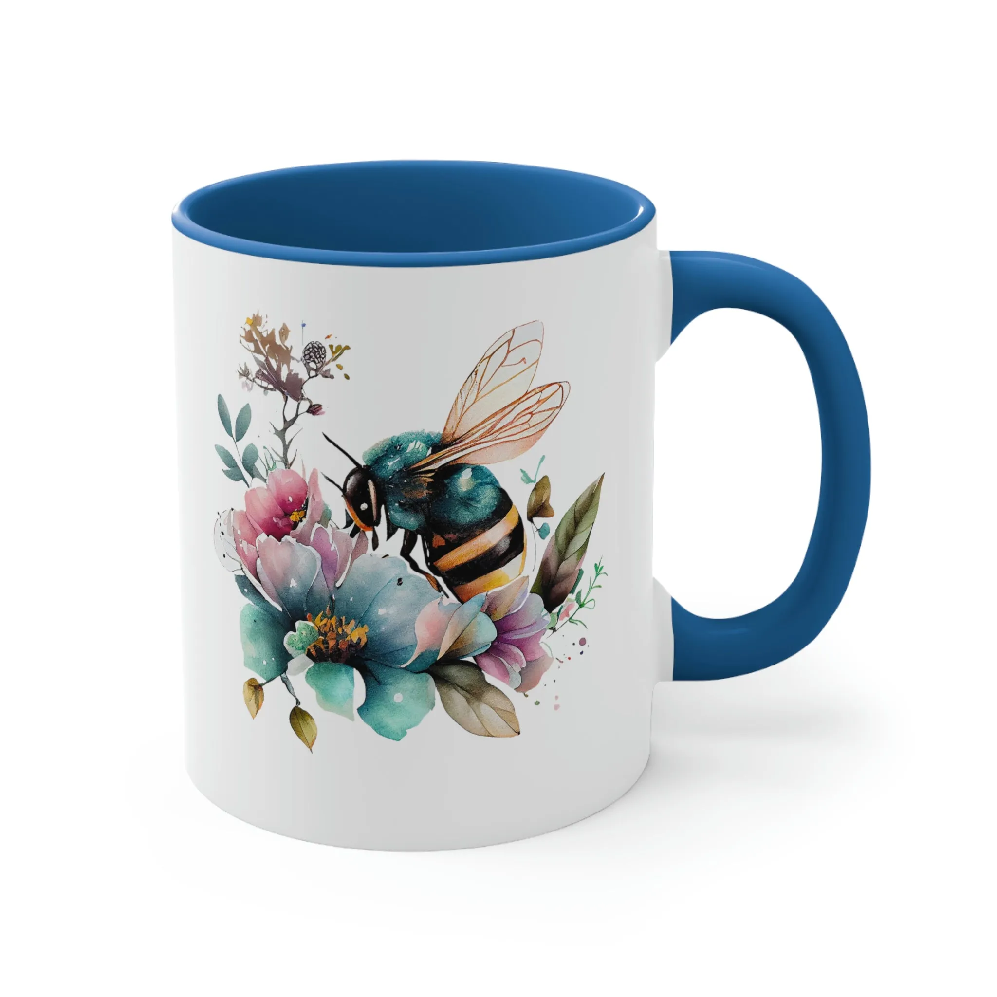 Floral Bee 2 - Accent Coffee Mug 11oz