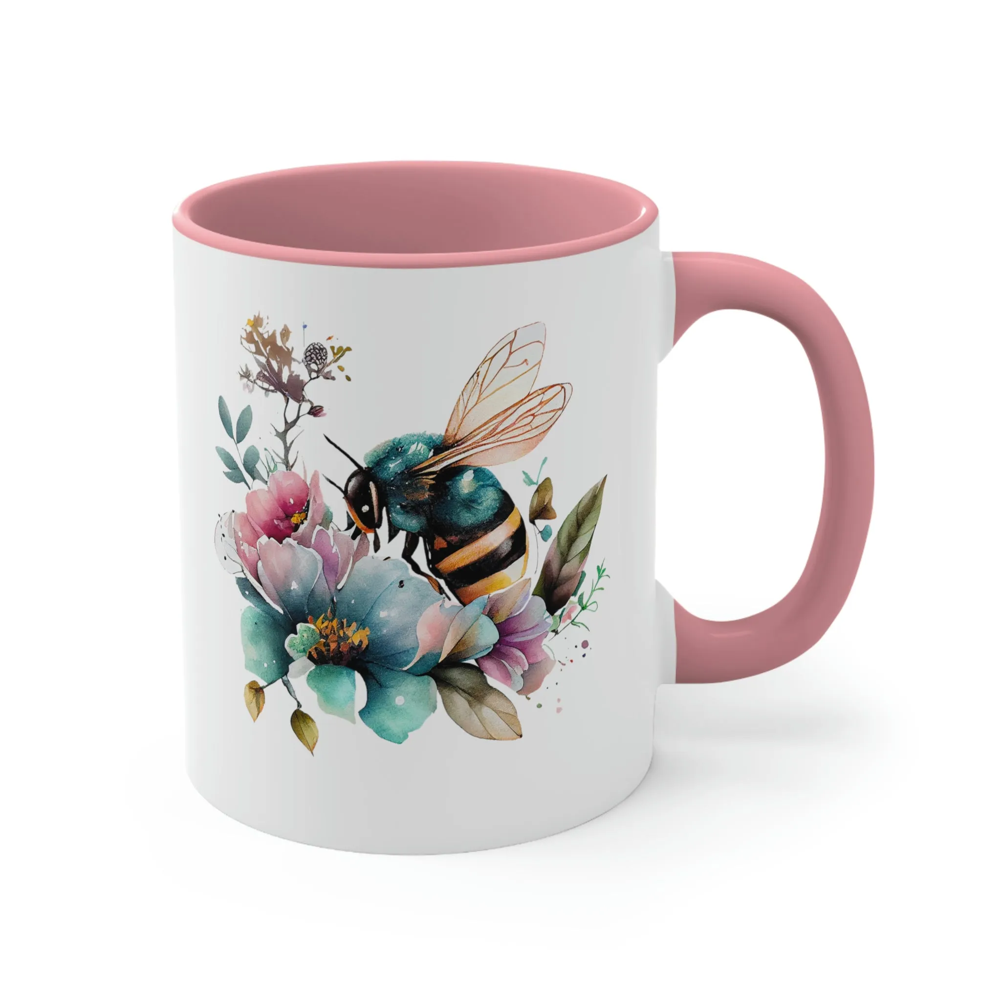 Floral Bee 2 - Accent Coffee Mug 11oz