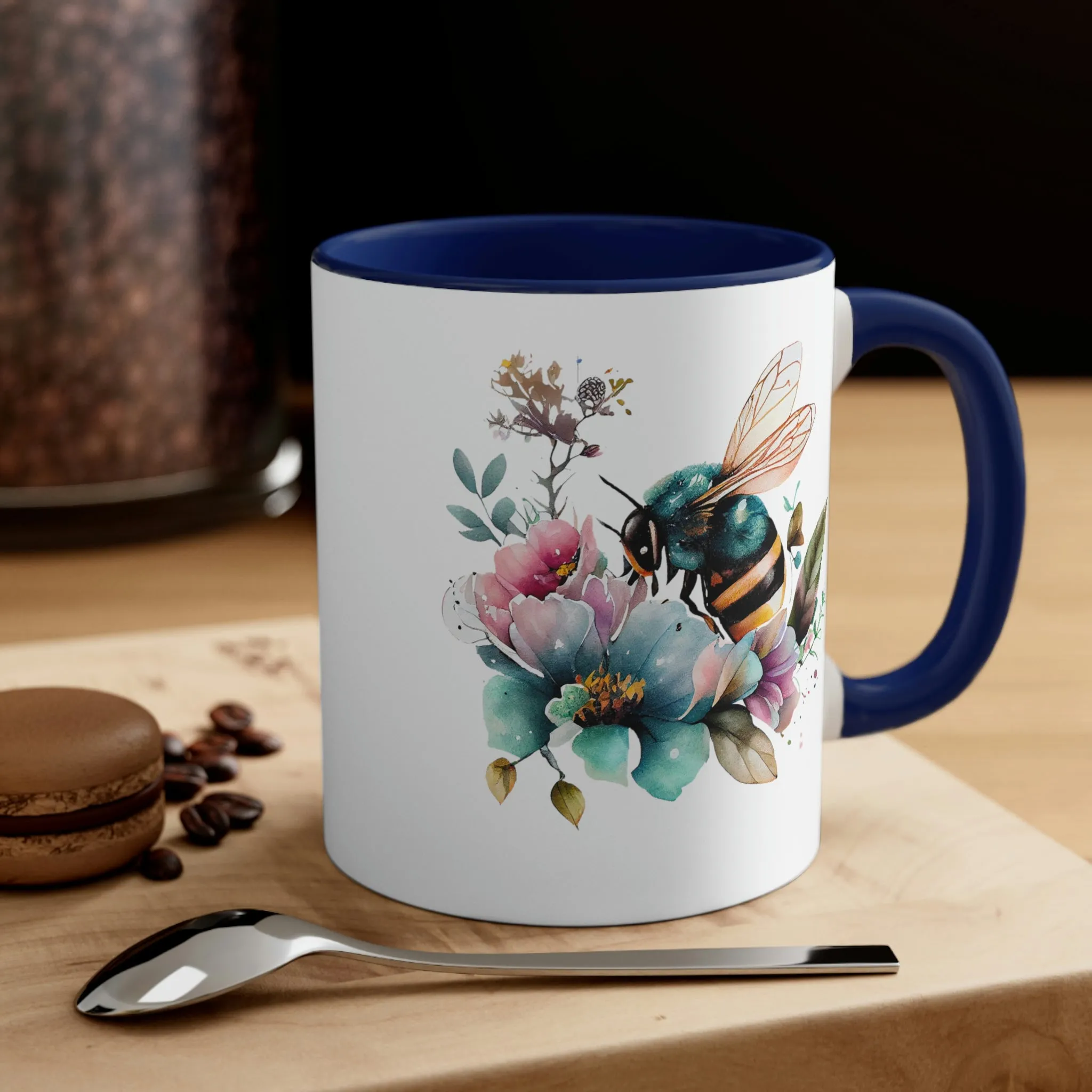 Floral Bee 2 - Accent Coffee Mug 11oz