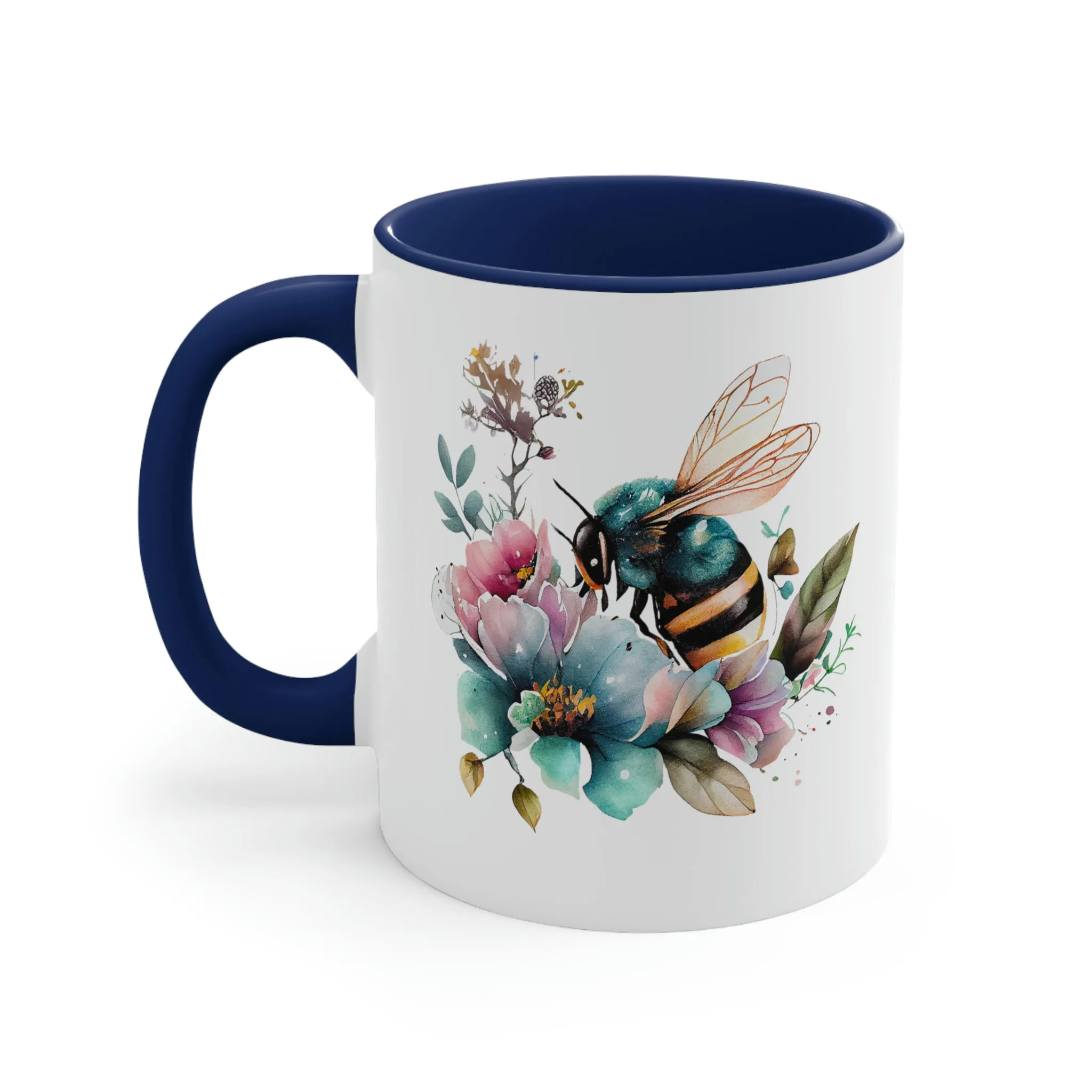 Floral Bee 2 - Accent Coffee Mug 11oz