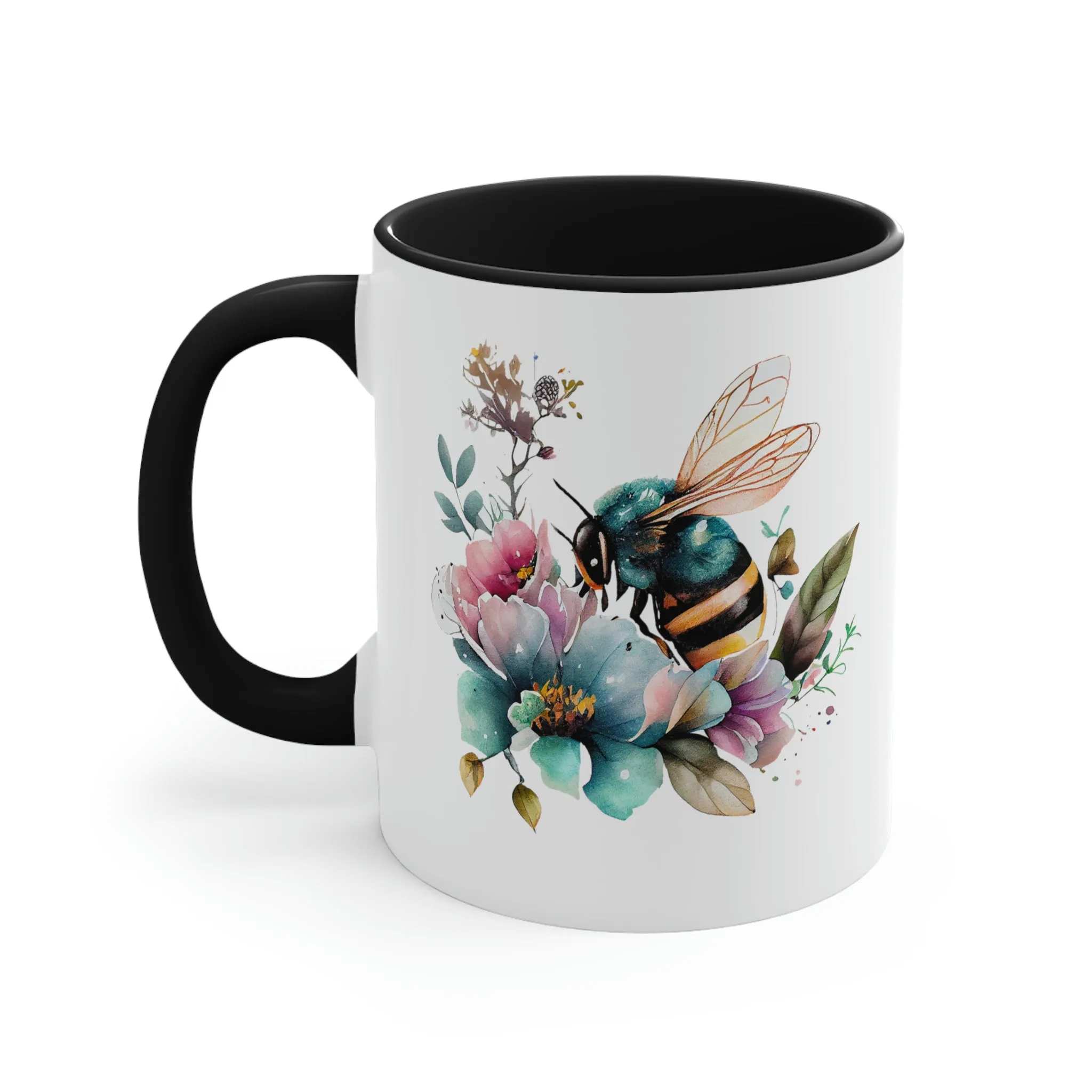 Floral Bee 2 - Accent Coffee Mug 11oz
