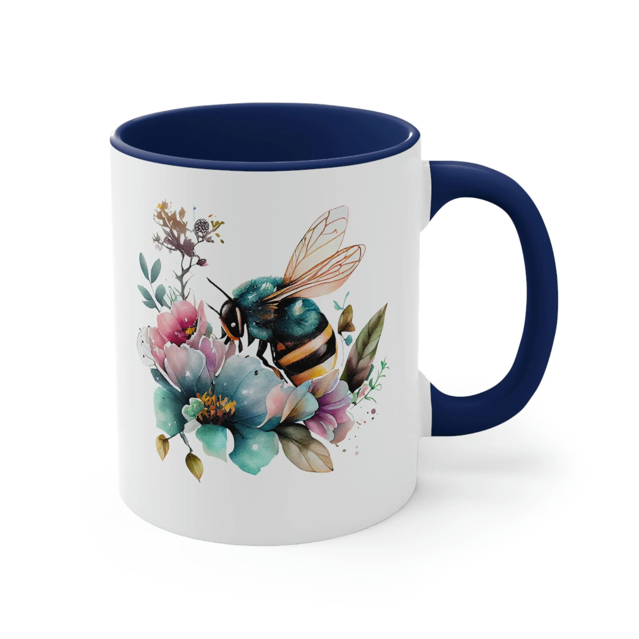 Floral Bee 2 - Accent Coffee Mug 11oz