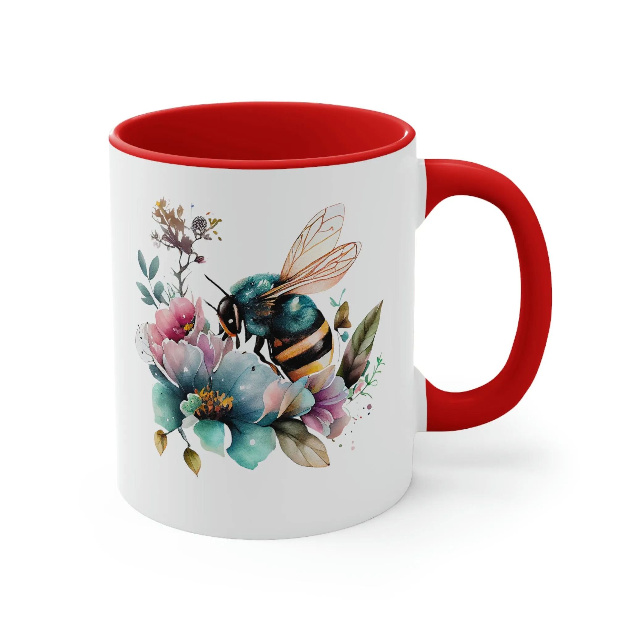 Floral Bee 2 - Accent Coffee Mug 11oz