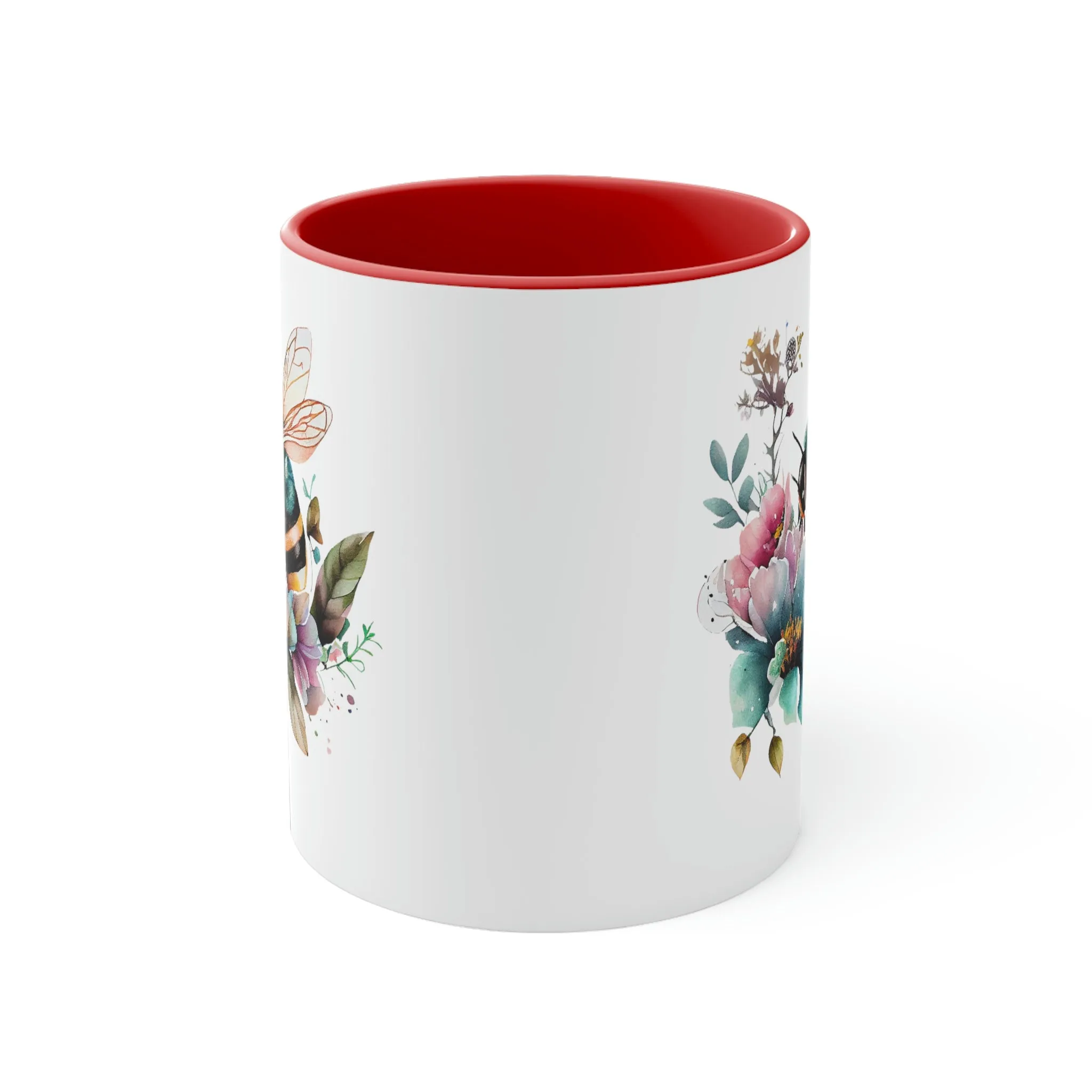Floral Bee 2 - Accent Coffee Mug 11oz