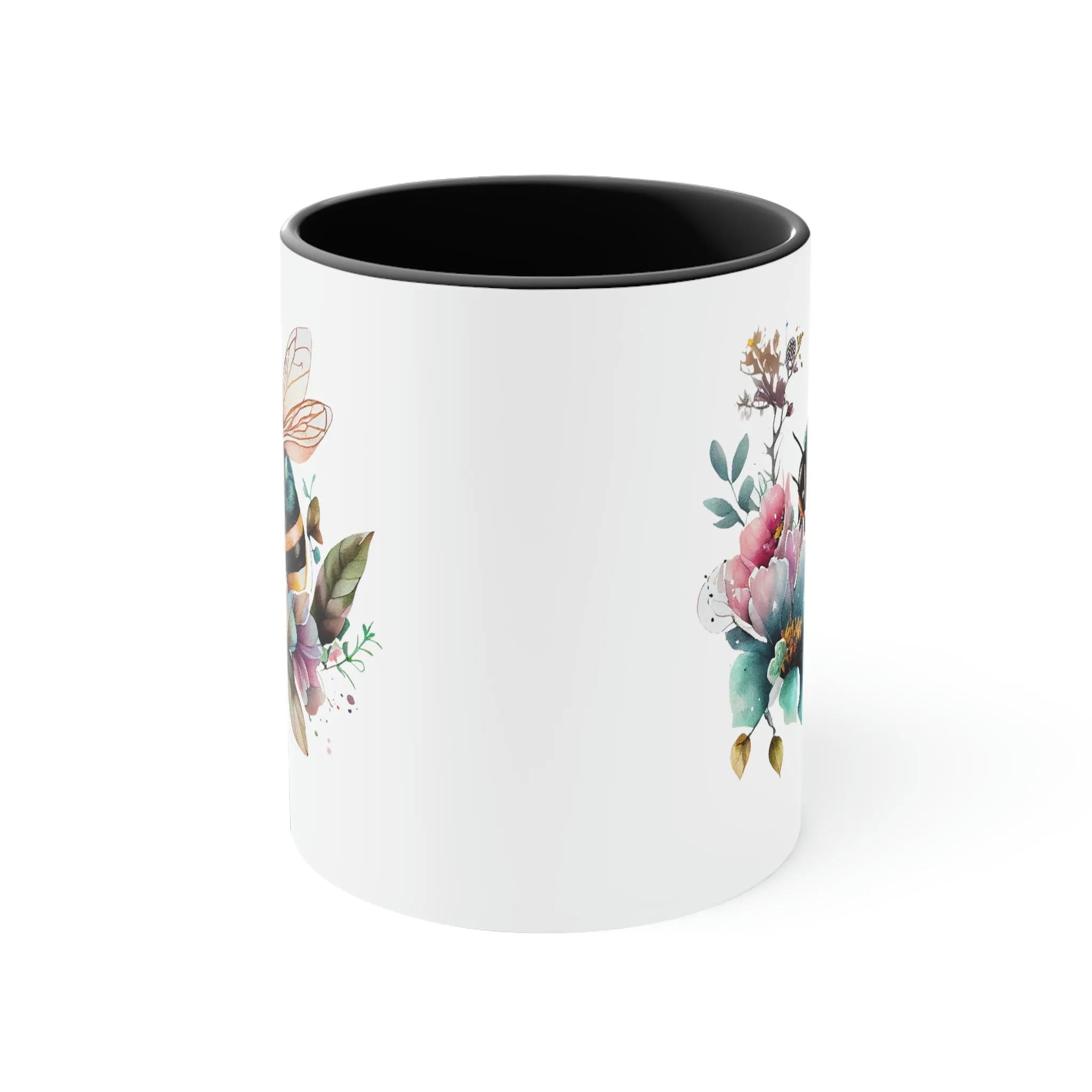 Floral Bee 2 - Accent Coffee Mug 11oz