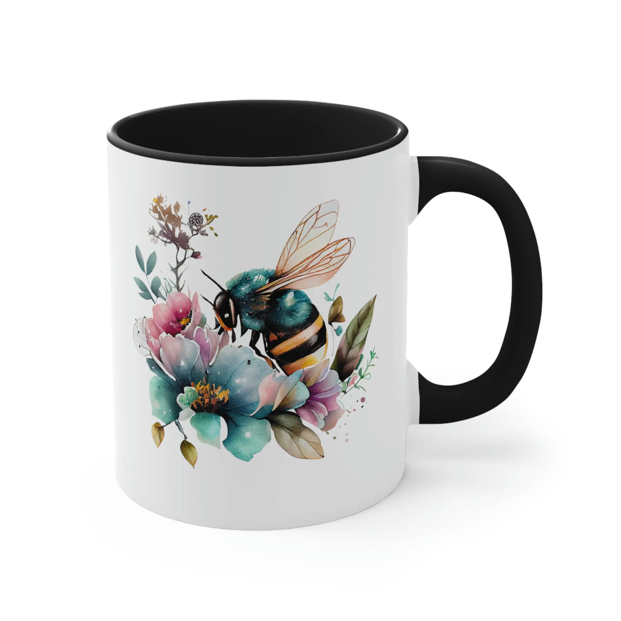 Floral Bee 2 - Accent Coffee Mug 11oz