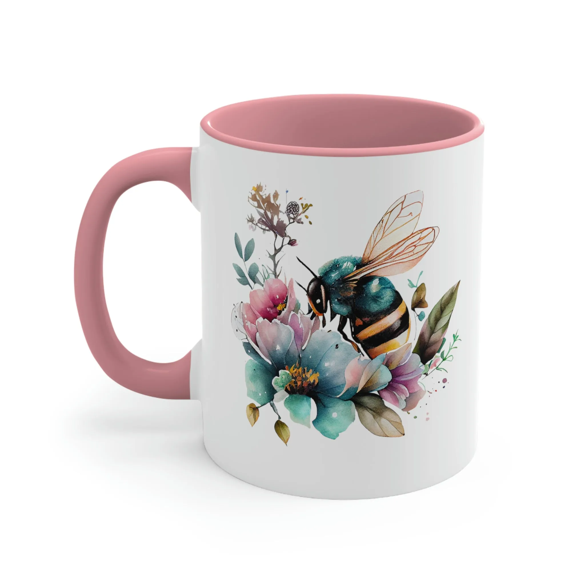 Floral Bee 2 - Accent Coffee Mug 11oz
