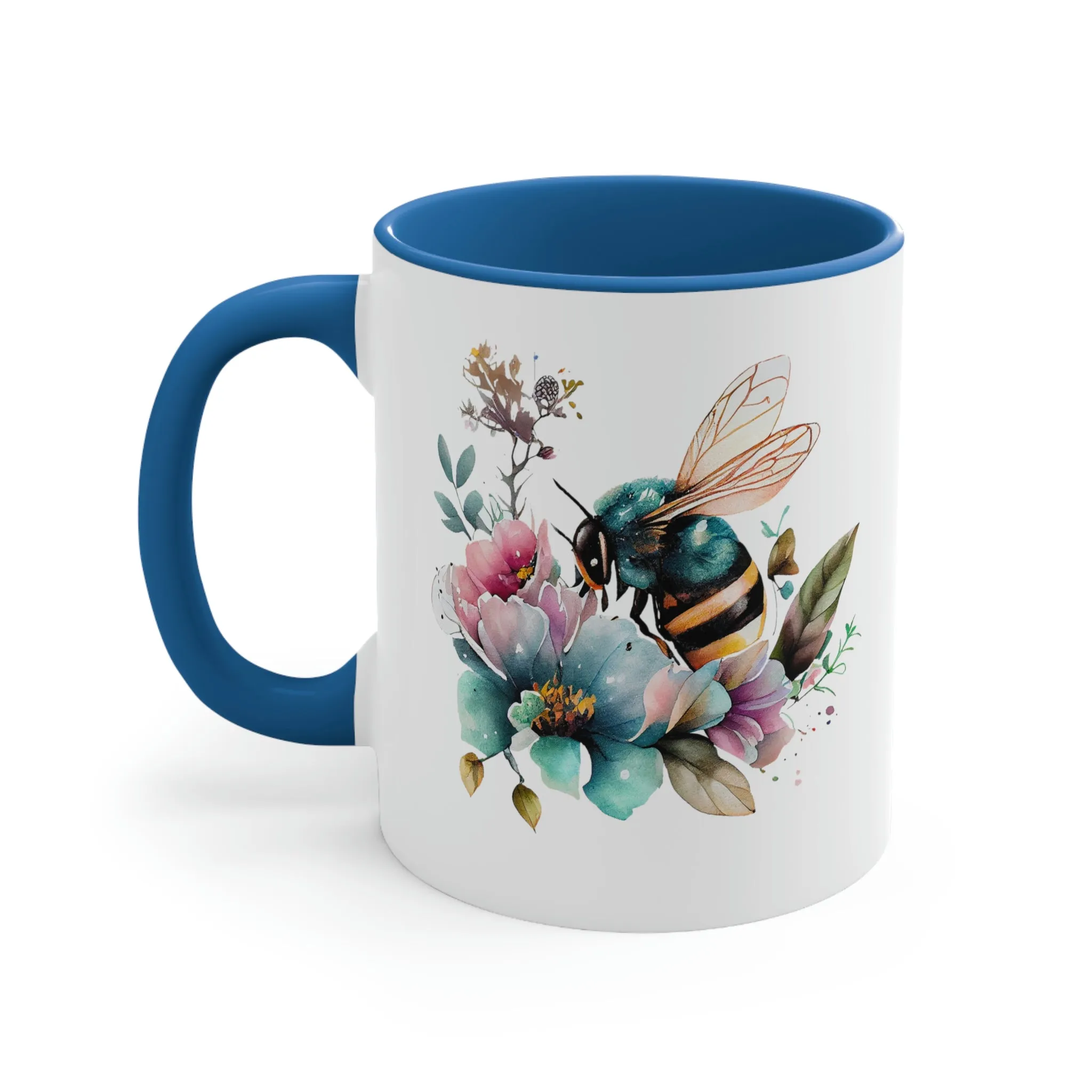 Floral Bee 2 - Accent Coffee Mug 11oz