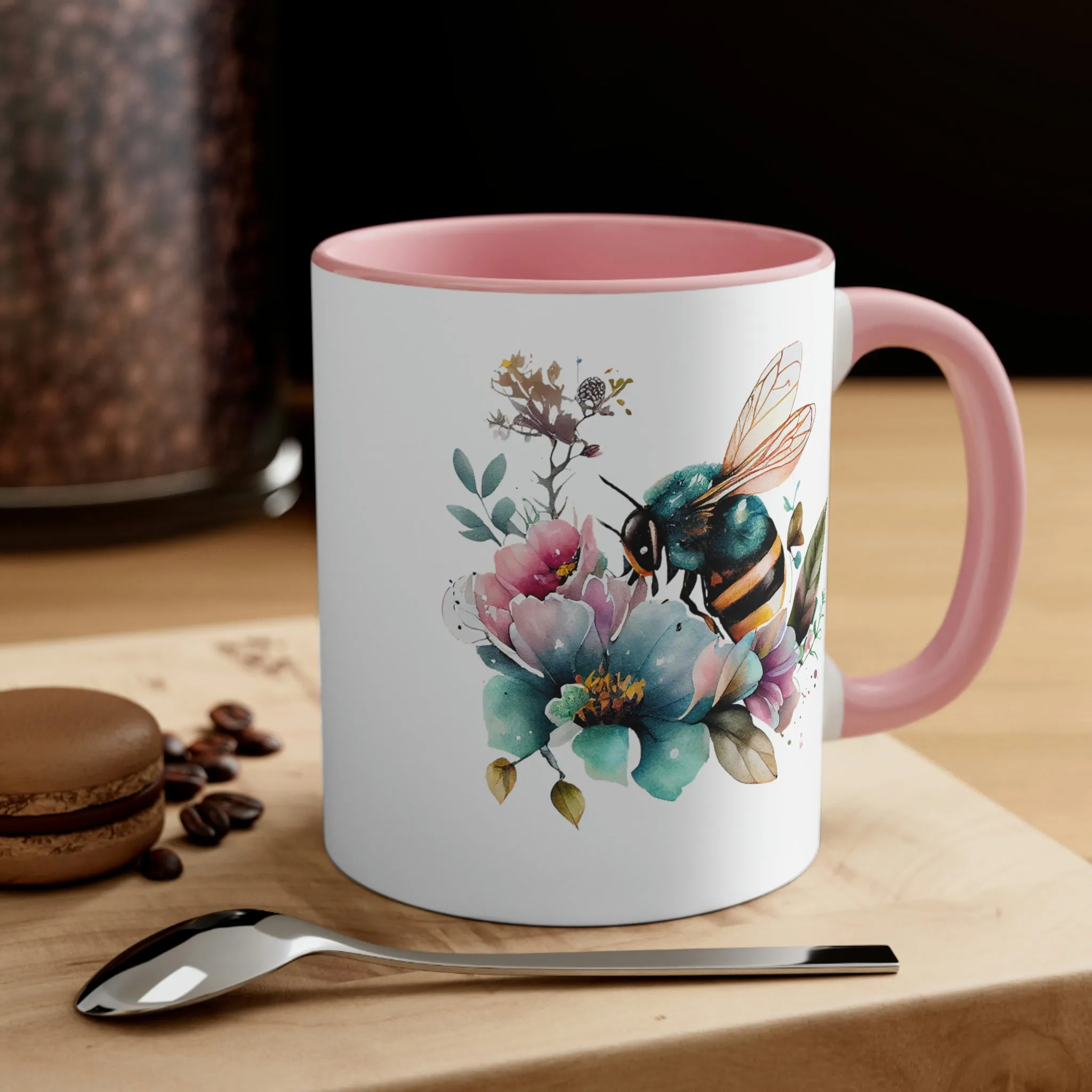 Floral Bee 2 - Accent Coffee Mug 11oz