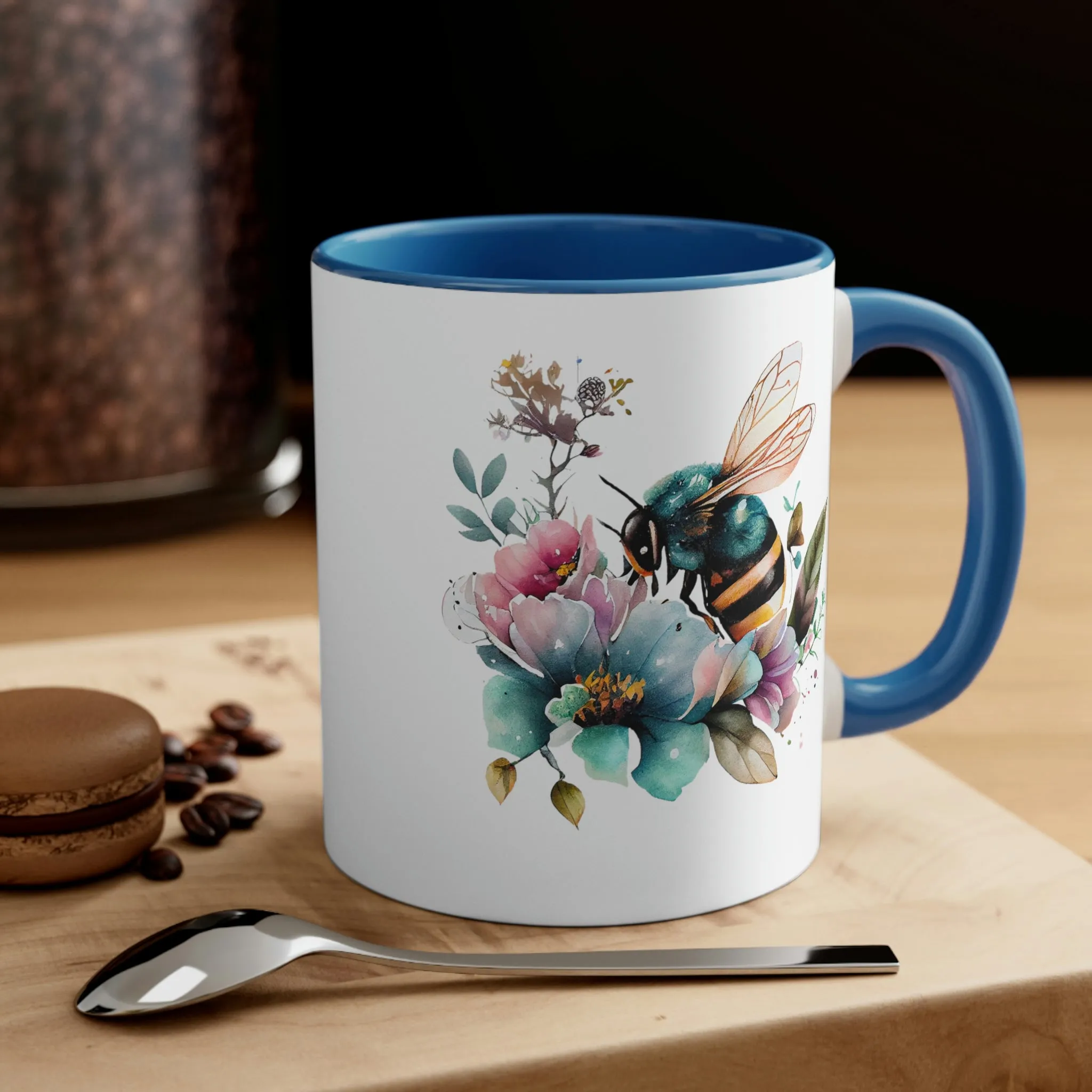 Floral Bee 2 - Accent Coffee Mug 11oz